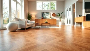 Experience luxurious vinyl flooring in a modern home setting showcasing rich textures and tones.