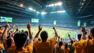 Exciting sports fans enjoying live events at 토토스토리, showcasing vibrant energy and engagement.