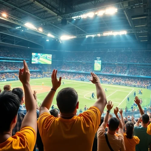 Exciting sports fans enjoying live events at 토토스토리, showcasing vibrant energy and engagement.