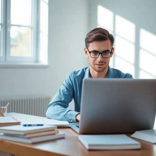 Hire someone to take LSAT for you support, featuring a focused student at a study desk.