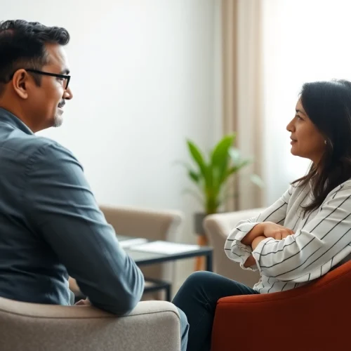 Consultation with a certified psychiatrist India in a calming office setting, fostering a supportive atmosphere.