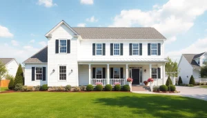 Showcase of a Sharon Custom Colonial New Build with elegant design and warm natural lighting.