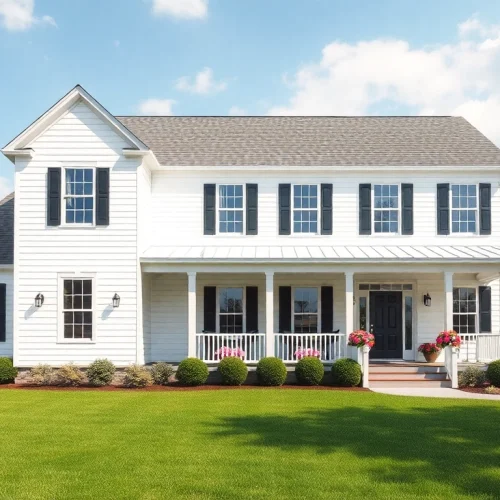 Showcase of a Sharon Custom Colonial New Build with elegant design and warm natural lighting.