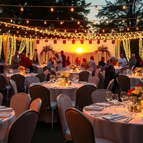 Enhance your Event Rentals with beautiful outdoor garden setups and elegant decorations.