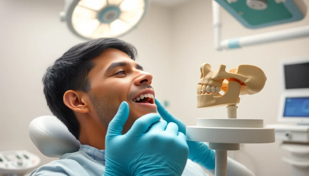 Orthodontist performing overbite jaw surgery Hawthorn, showcasing a professional dental environment.