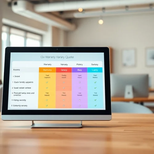 Efficient digital interface showcasing an online warranty quote service for easy comparisons.