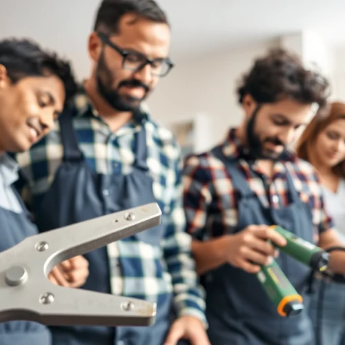 Vancouver electrician collaborating with a diverse team on home electrical projects.