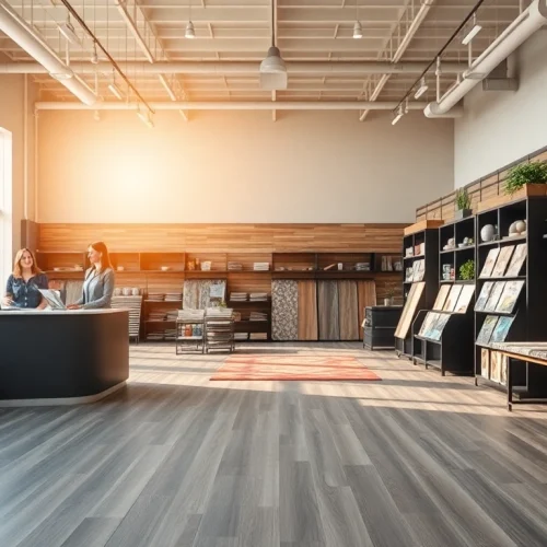 Browse quality vinyl options at flooring stores near me with vibrant displays.