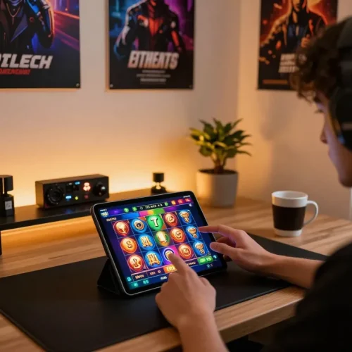 Engaging online gaming setup showcasing top quality widgets in action, reflecting an immersive casino experience