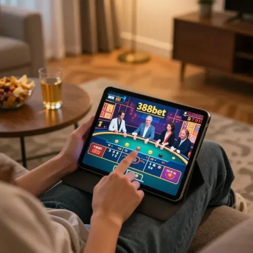 Engaging live dealer gameplay on 388bet with a cozy at-home environment and interactive elements