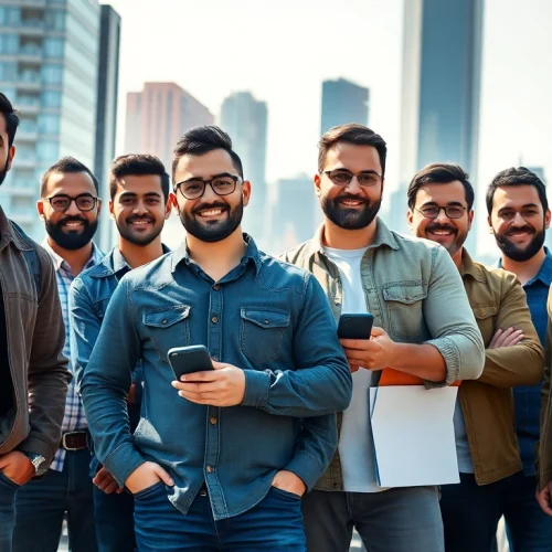 Men on mission collaborating in an urban setting, showcasing determination and teamwork.