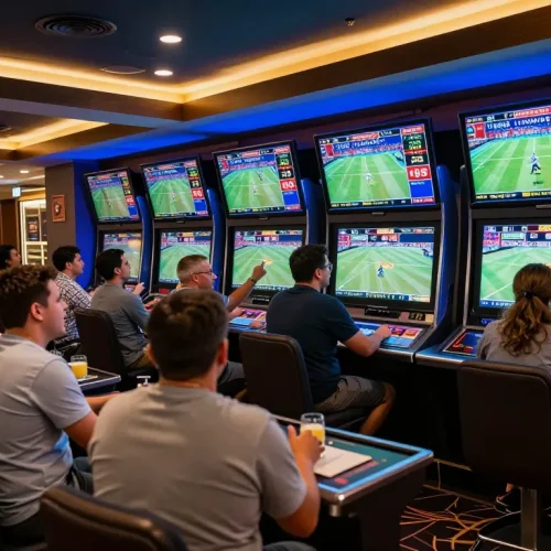 HB88 players engaged in live sports betting, excitement on display with dynamic odds visible.