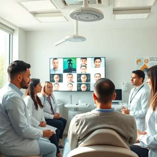Expert consultation for hair transplant turkey in a modern clinic environment.