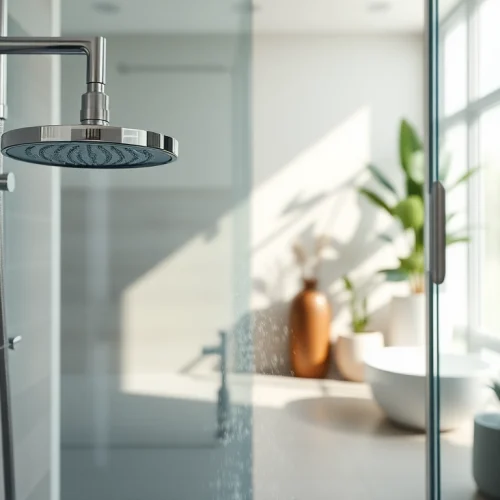Elegant showers au in a modern bathroom with sleek fixtures and natural light.