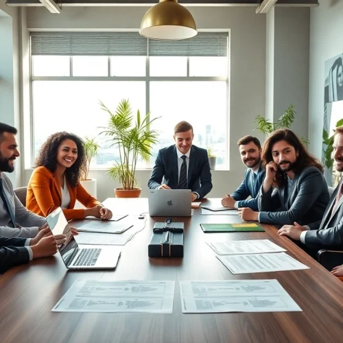 Engaging discussion about contracts and grants in a professional meeting environment.