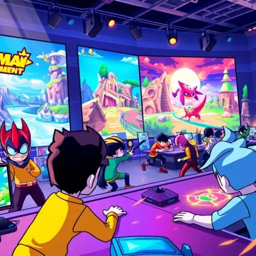 Engaging gamers immersed in thrilling daman games competition with vibrant graphics.