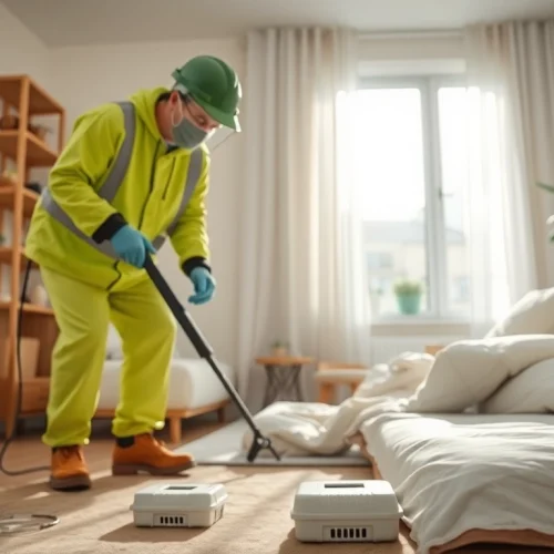 Bed bug exterminators effectively treating an urban apartment space with eco-friendly methods