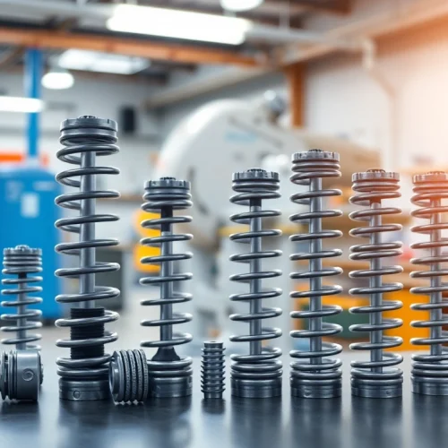 Gas Spring Supplier showcasing a variety of gas springs in a professional workshop setting.
