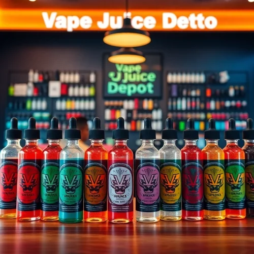 Browse the vibrant selection of vape products at Vape Juice Depot's modern shop.