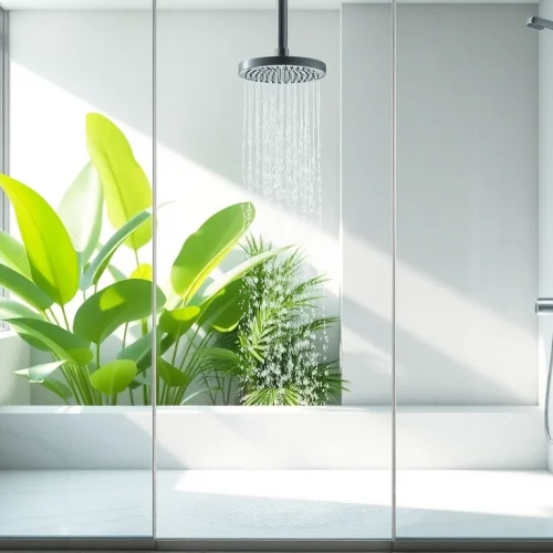 Explore elegant showers Australia through a luxurious bathroom featuring a marble-tiled shower.