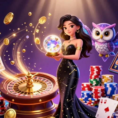 Engage in random video chat while experiencing the thrill of a dazzling casino atmosphere.