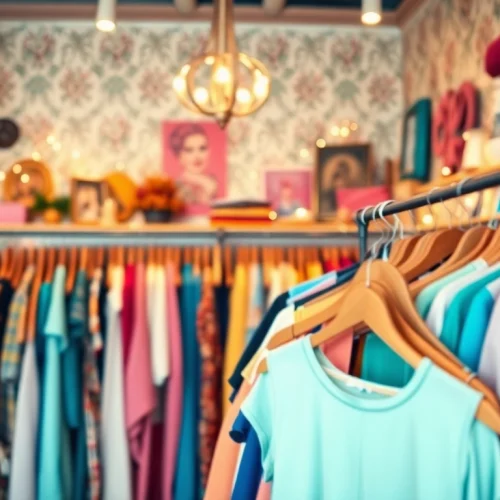 Browse unique vintage styles showcased at https://thrift-vintage.com/ in a charming store setting.