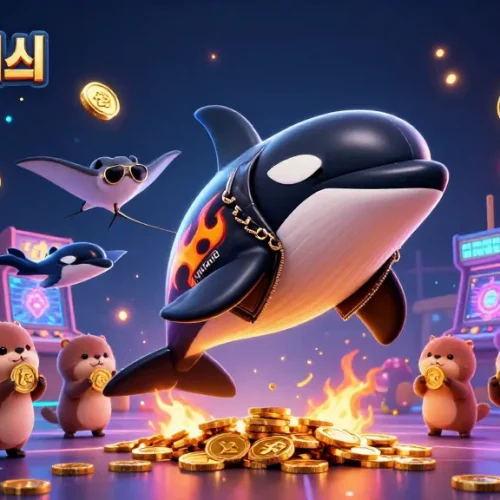 파워볼사이트 모음에서 다양한 캐릭터들이 온라인 카지노 게임을 즐기는 장면입니다.