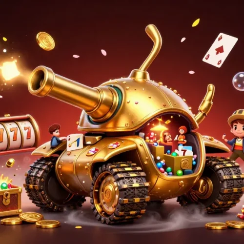 Experience the excitement of slot gacor malam ini in a 3D casino adventure with golden elements and vibrant details.