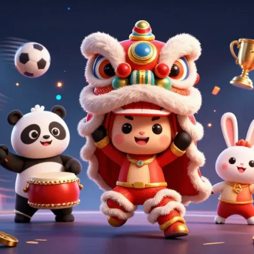 SBOBET เว็บตรง - Experience thrilling sports betting with a vibrant Chinese lion dance scene.